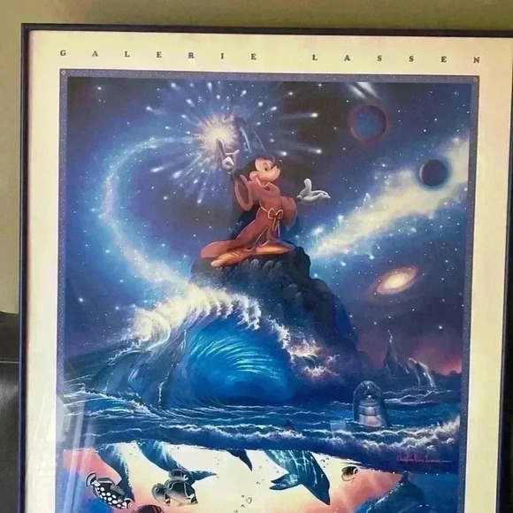 DISNEY Framed Poster "SORCERER OF SEA" BY  CHRISTIAN RIESE LASSEN. - Picture 6 of 13